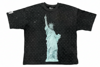 Concrete Jungle Statue of Liberty - Rhinestone Acid Washed Tee (Beast NY Collection)
