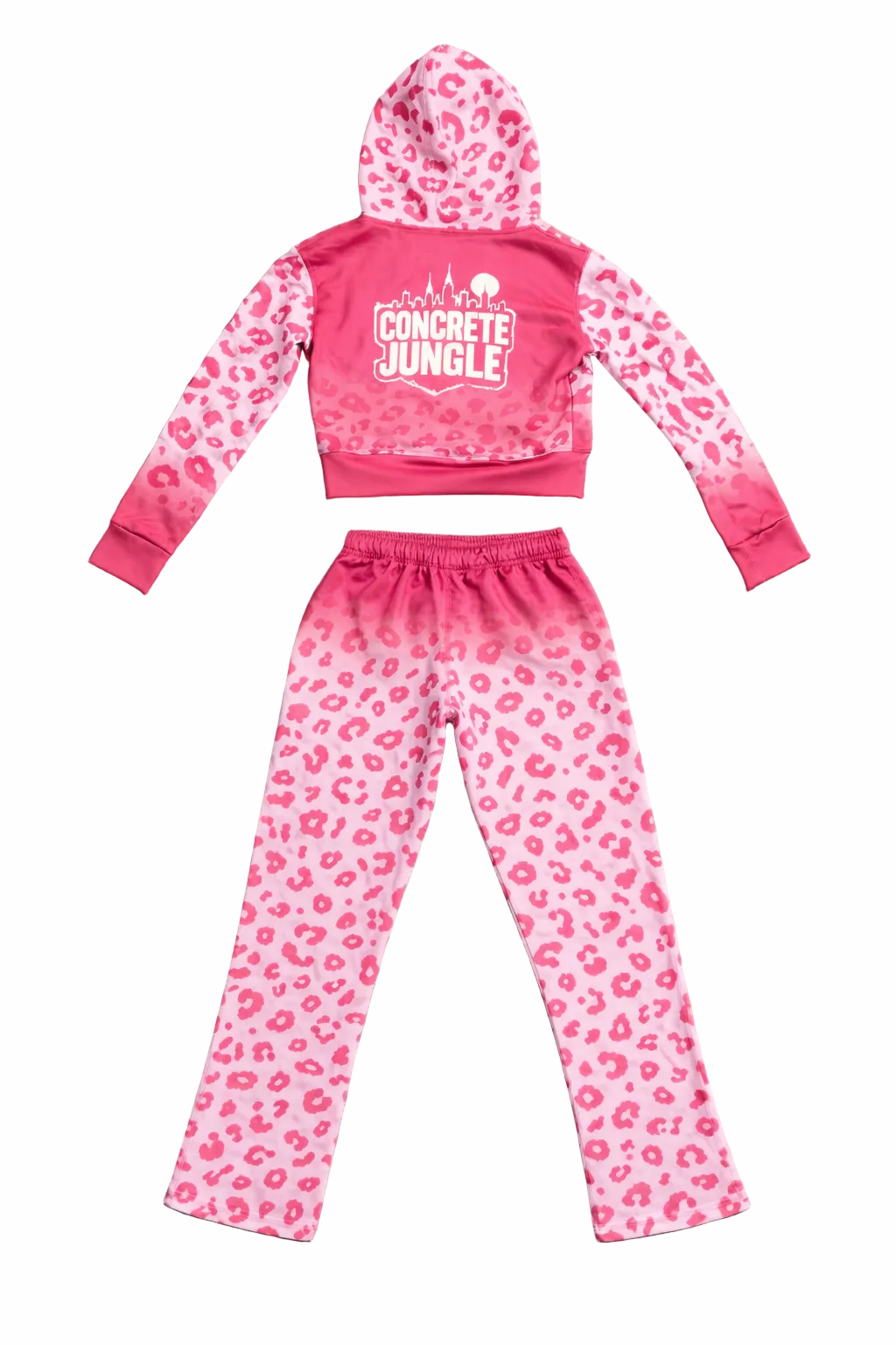Concretejungle Pink Leopard cropped 🐆 sweatsuit