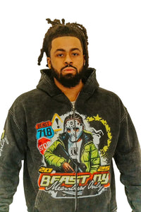 CONCRETE JUNGLE (Beast NY Collection) Hoodie  (Zip-Up Style)