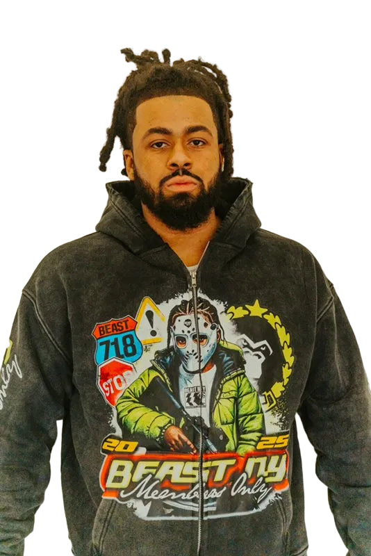 CONCRETE JUNGLE (Beast NY Collection) Hoodie  (Zip-Up Style)